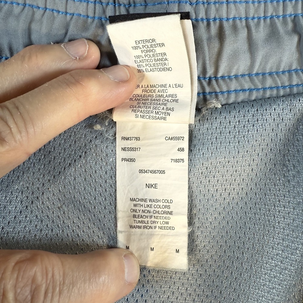 Nike Board Shorts Men Medium Electric Blue Big Swoosh Logo Poolside Swim Pool - Picture 4 of 7